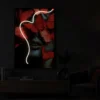 Impression sur toile Papillons rouges 3D avec LED