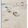 Impression sur toile plage cadre en bois massif multicolore