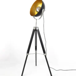 Lampadaire Apollon Noir et Or