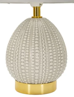 Lampe de chevet Flavi Céramique Grise abat-jour Tissu Gris