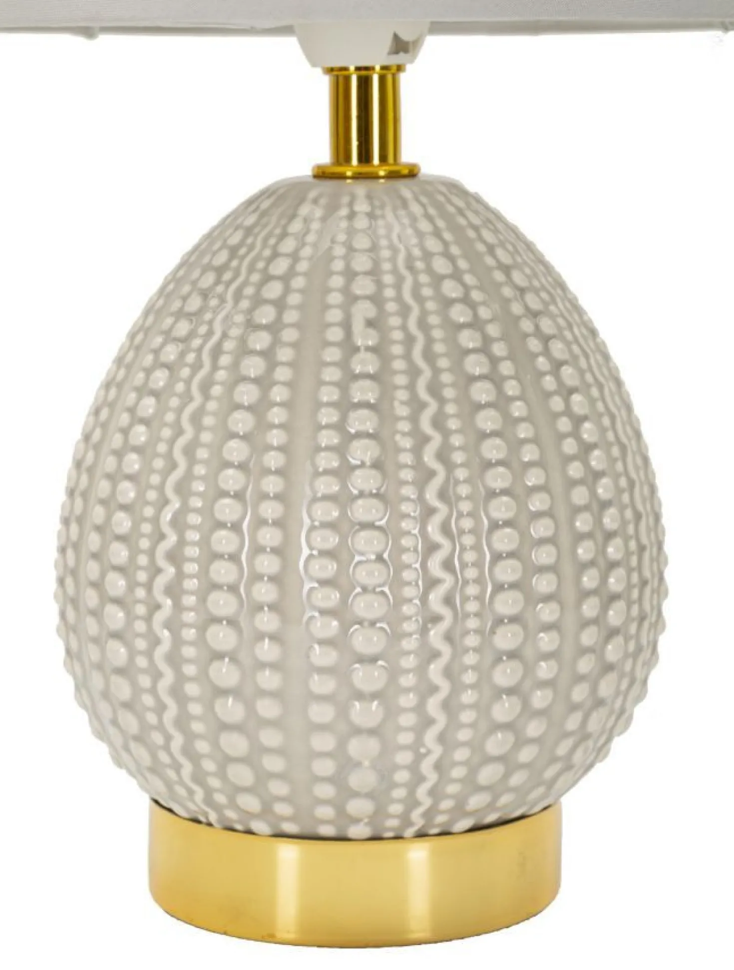 Lampe de chevet Flavi Céramique Grise abat-jour Tissu Gris