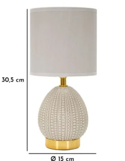 Lampe de chevet Flavi Céramique Grise abat-jour Tissu Gris