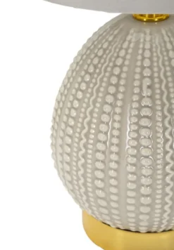 Lampe de chevet Flavi Céramique Grise abat-jour Tissu Gris