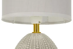 Lampe de chevet Flavi Céramique Grise abat-jour Tissu Gris