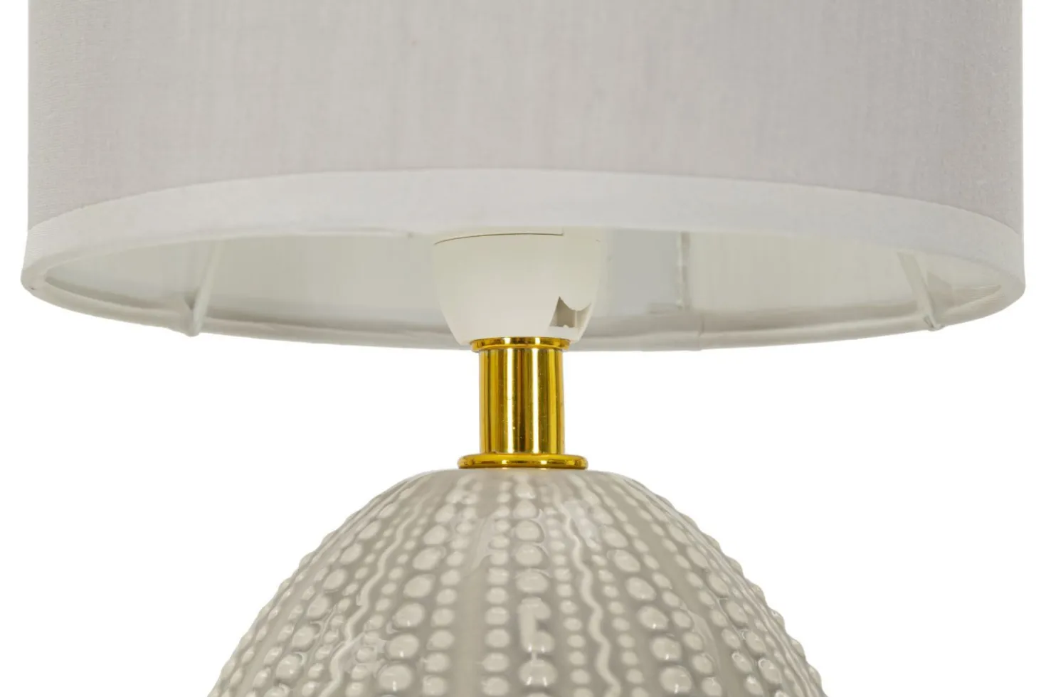 Lampe de chevet Flavi Céramique Grise abat-jour Tissu Gris