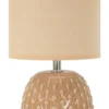 Lampe de chevet Pontus céramique Rose abat-jour Tissu Pêche