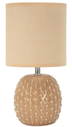 Lampe de chevet Pontus céramique Rose abat-jour Tissu Pêche