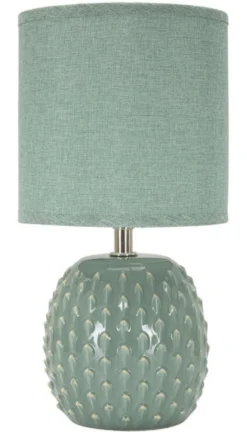 Lampe de chevet Pontus Céramique Turquoise abat-jour Tissu