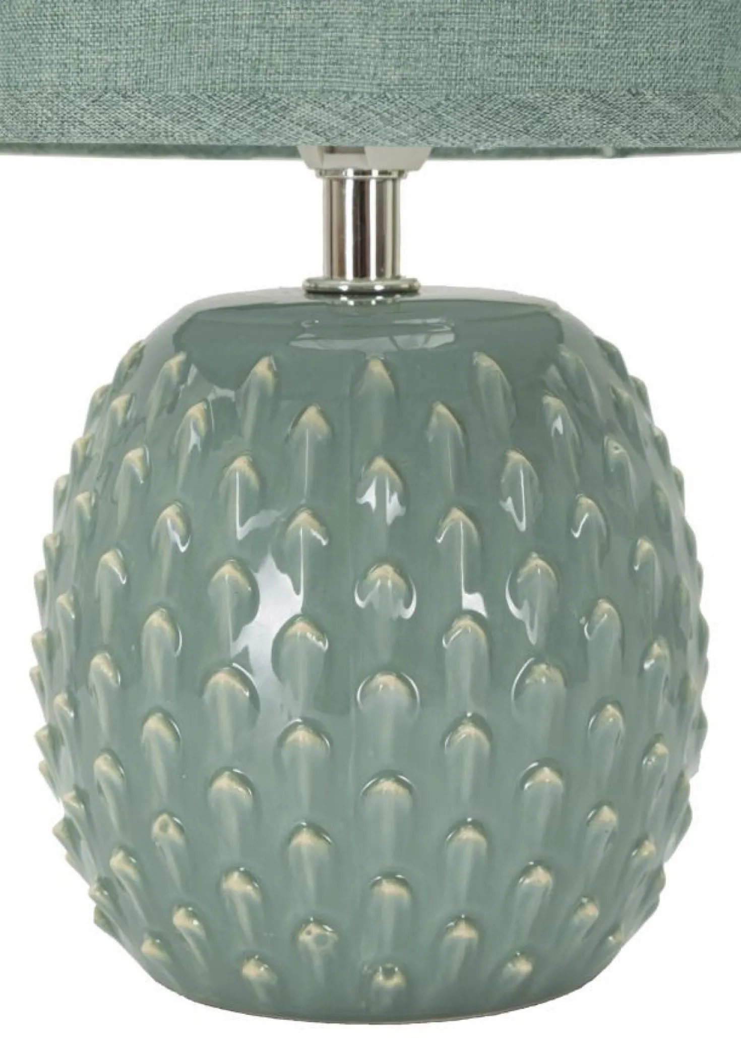 Lampe de chevet Pontus Céramique Turquoise abat-jour Tissu