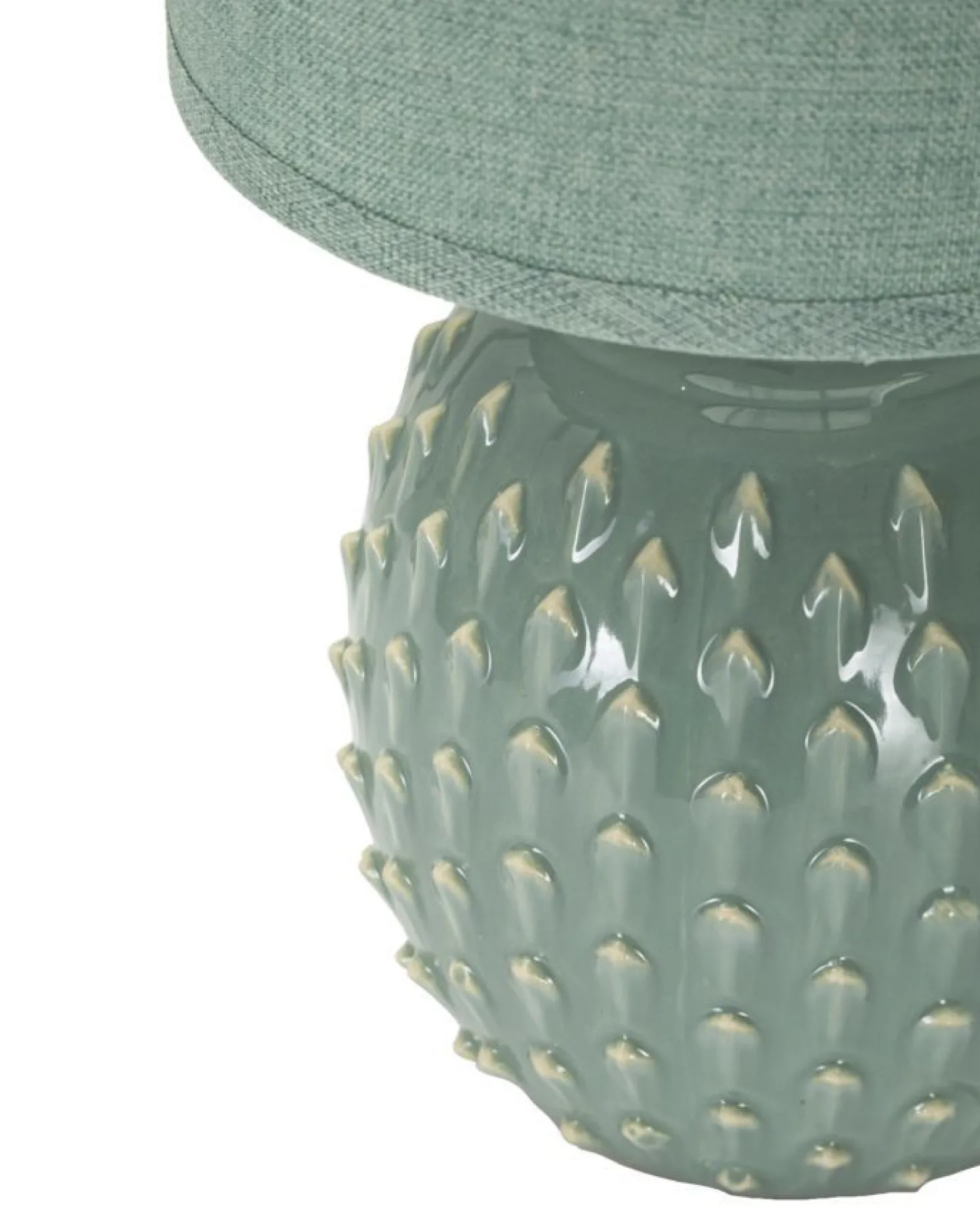 Lampe de chevet Pontus Céramique Turquoise abat-jour Tissu