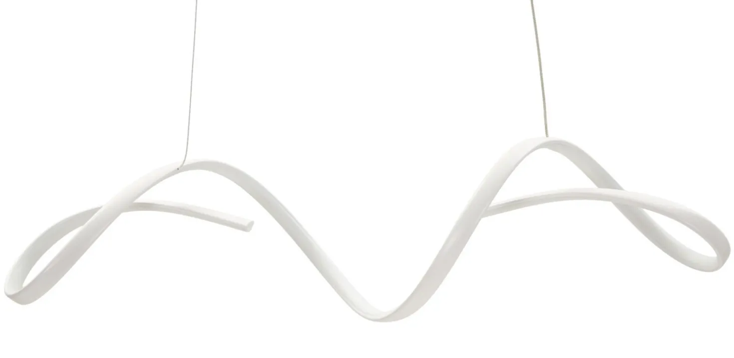 Lampe de plafond LED ondulée Uter Blanche