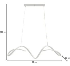 Lampe de plafond LED ondulée Uter Blanche