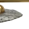 Lampe de plafond 5 lumières Emily Verre Gris et structure dorée