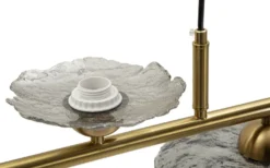 Lampe de plafond 5 lumières Emily Verre Gris et structure dorée