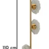 Lampe de plafond vertical Emily Verre Gris doré