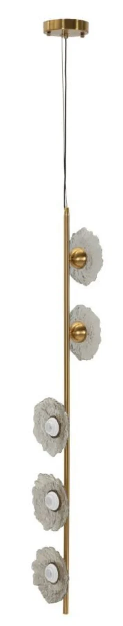 Lampe de plafond vertical Emily Verre Gris doré