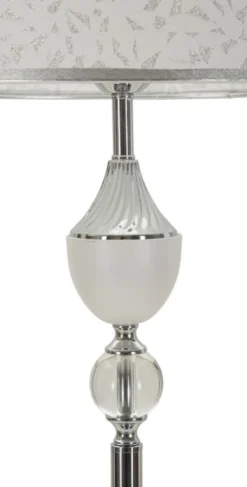 Lampe de sol Kody Métal Argent et Abat-jour Blanc