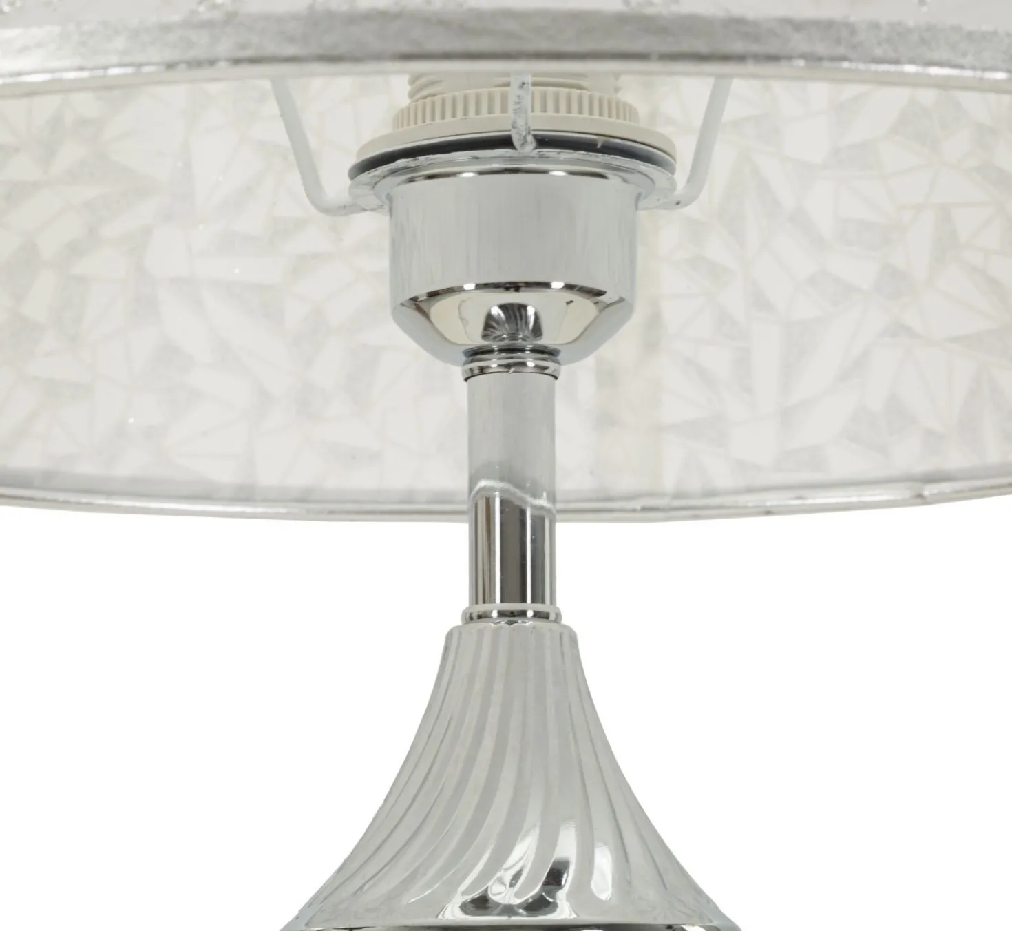 Lampe de sol Kody Métal Argent et Abat-jour Blanc