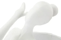 Lampe de table Ballet Résine Blanc abat-jour tissu Blanc