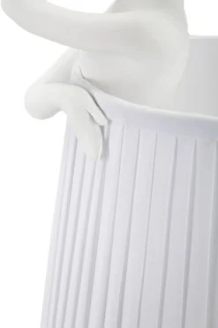 Lampe de table Ballet Résine Blanc abat-jour tissu Blanc