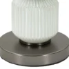 Lampe de table Bright Three Verre Blanc abat-jour Velours Gris