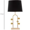 Lampe de table Bubble métal doré abat-jour tissu noir