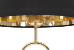 Lampe de table Bubble métal doré abat-jour tissu noir