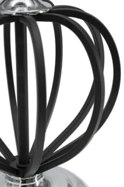 Lampe de table Darky Métal Noir abat-jour Tissu Noir décorations Métalliques Argentées