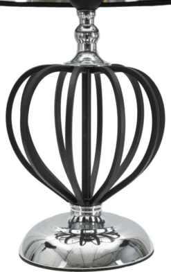 Lampe de table Darky Métal Noir abat-jour Tissu Noir décorations Métalliques Argentées