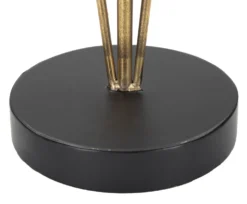 Lampe de table design feuilles de palmier en métal doré base ronde