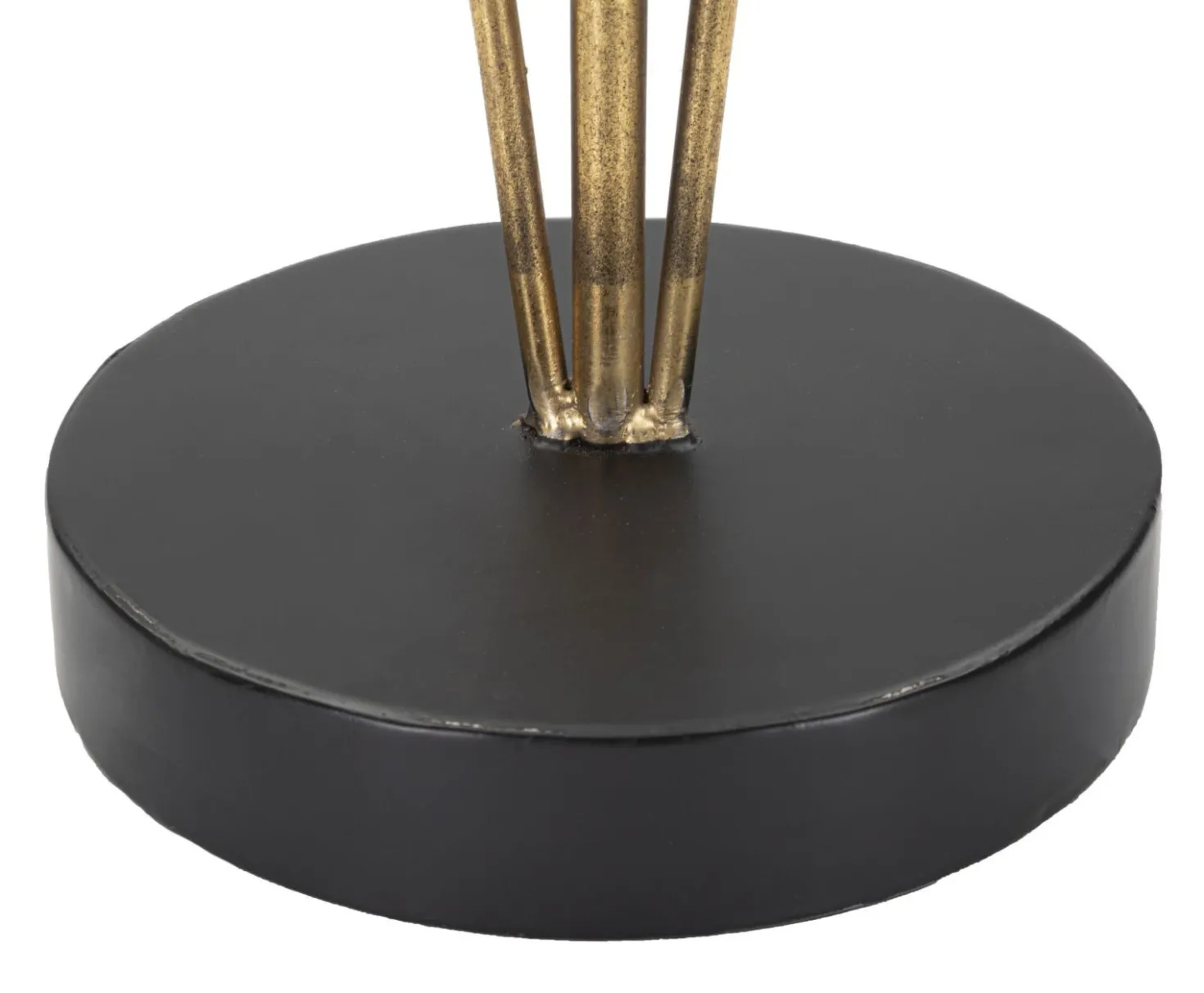 Lampe de table design feuilles de palmier en métal doré base ronde