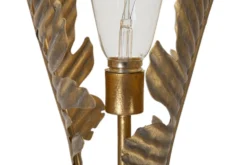Lampe de table design feuilles de palmier en métal doré base ronde