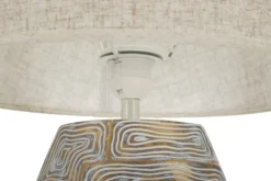 Lampe de table Eclips Tower Résine Polyrésine Abat-jour Tissu Beige