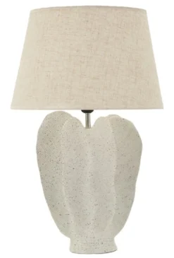 Lampe de table Ester Résine Ivoire Abat-jour Tissu Brut