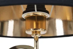 Lampe de table Glam métal doré abat-jour tissu noir