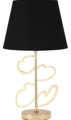 Lampe de table Glam métal doré abat-jour tissu noir