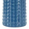 Lampe de table Gliss céramique bleue abat-jour tissu blanc
