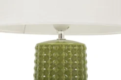 Lampe de table Gliss Céramique Vert Olive abat-jour clair