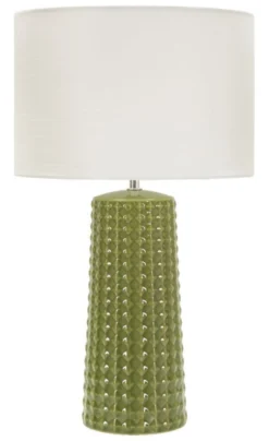 Lampe de table Gliss Céramique Vert Olive abat-jour clair