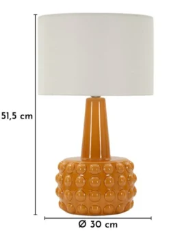Lampe de table Gress Moutarde abat-jour Blanc