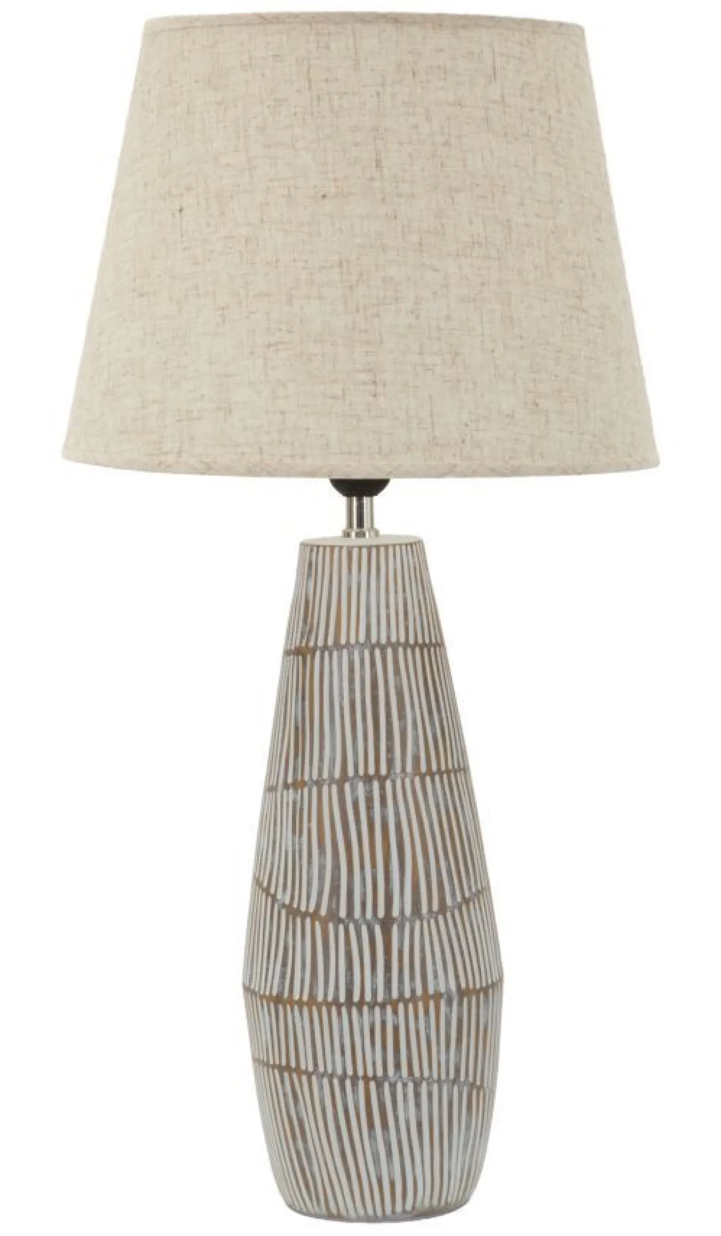 Lampe de table Hanoï Résine et Abat-jour en Lin Naturel