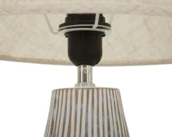 Lampe de table Hanoï Résine et Abat-jour en Lin Naturel