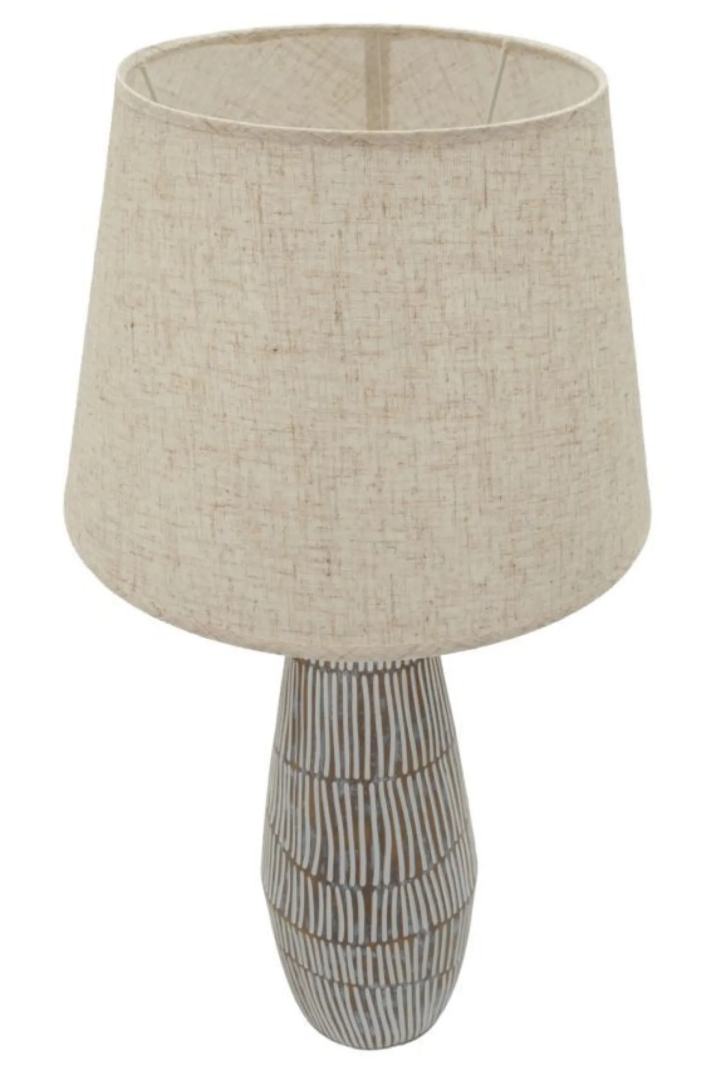 Lampe de table Hanoï Résine et Abat-jour en Lin Naturel
