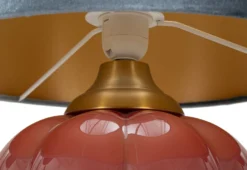 Lampe de table Hélène Verre Rouge abat-jour Velours Bleu
