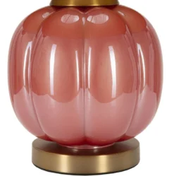 Lampe de table Hélène Verre Rouge abat-jour Velours Bleu