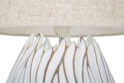 Lampe de table Honduras Résine décorations linéaires abat-jour Tissu Beige