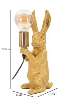 Lampe de table lapin doré
