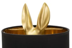 Lampe de table Lapin doré abat-jour tissu Noir