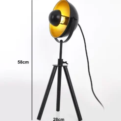 Lampe de table Loxias Noir et Or