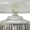 Lampe de table Lucina Céramique Blanche et Tissu Argenté